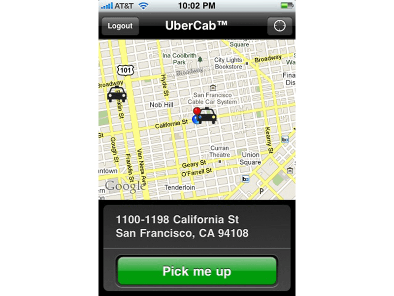 UberCab MVP voorbeeld